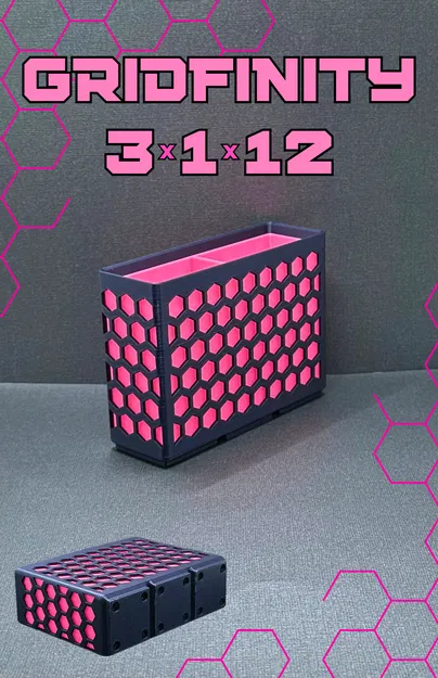 Hộp lục giác Gridfinity 1x3x12 xếp chồng - Image 1