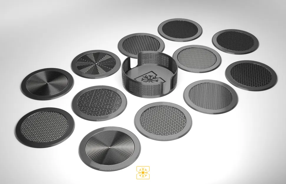 Freezing Pixels - Đế Lót Ly Họa Tiết Lưới - Bộ 12 Cái - Image 1