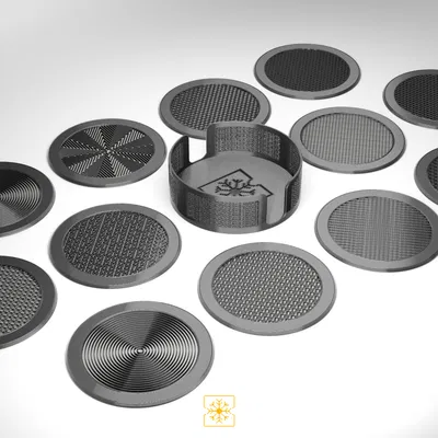 Freezing Pixels - Đế Lót Ly Họa Tiết Lưới - Bộ 12 Cái