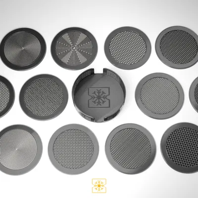 Freezing Pixels - Đế Lót Ly Họa Tiết Lưới - Bộ 12 Cái