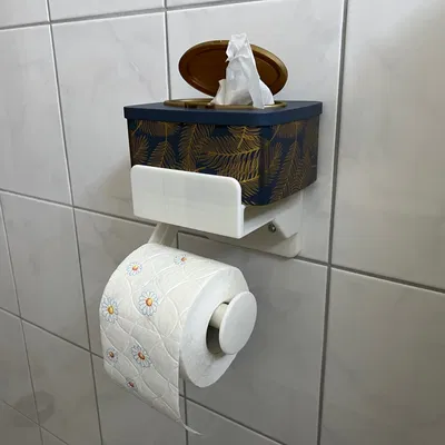 Giá đỡ giấy vệ sinh kèm khay đựng điện thoại và khăn ướt