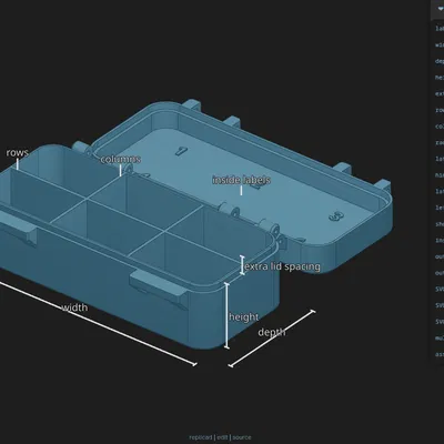Hộp đựng đồ nhỏ có bản lề theo tham số