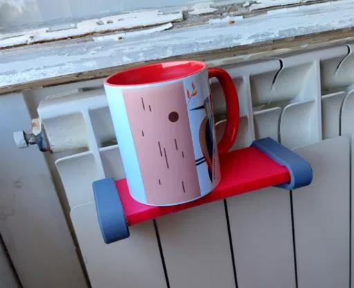 Kệ treo khăn và để ly cà phê cạnh máy sưởi - Image 1