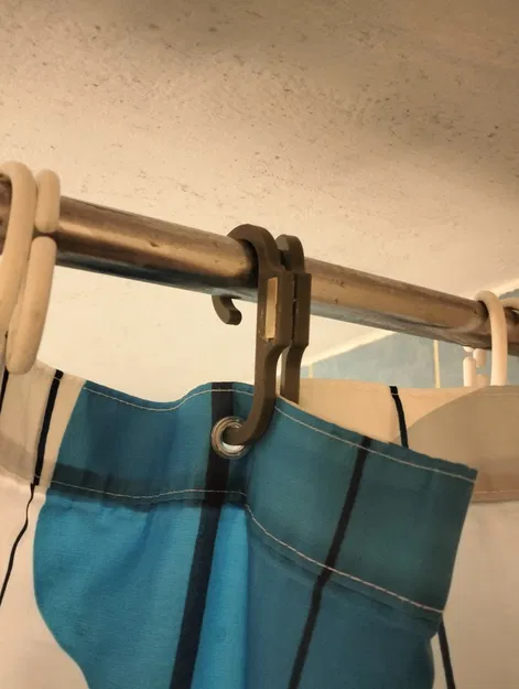 Móc Treo Rèm Cửa Phòng Tắm Nam Châm Tự Gấp - Image 1