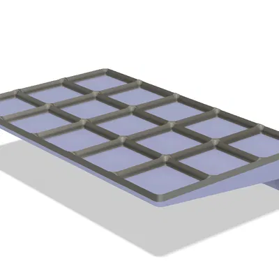 Kệ gắn trên Ikea Skadis cho đế Gridfinity 3x5 có nam châm