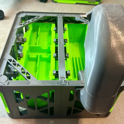 Giá đỡ Bambu Lab X1 / P1 / X1C có ngăn kéo, chỗ giữ khay in, và ngăn đựng rác