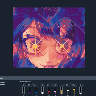 Tranh tường Oshi No Ko Mắt Sao Hueforge 9 Màu