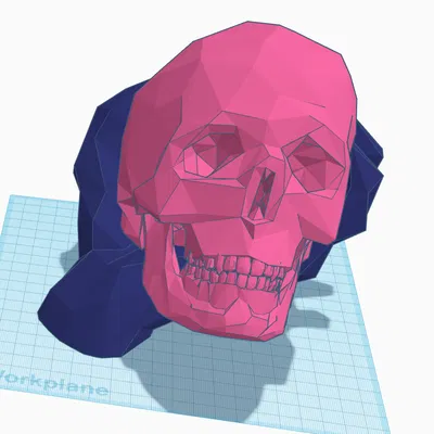 Đế Cắm Đầu Lâu Low Poly Phong Cách Bàn Tay