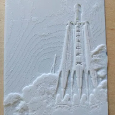 SpaceX Falcon Heavy Phù điêu (+ Lithophane)