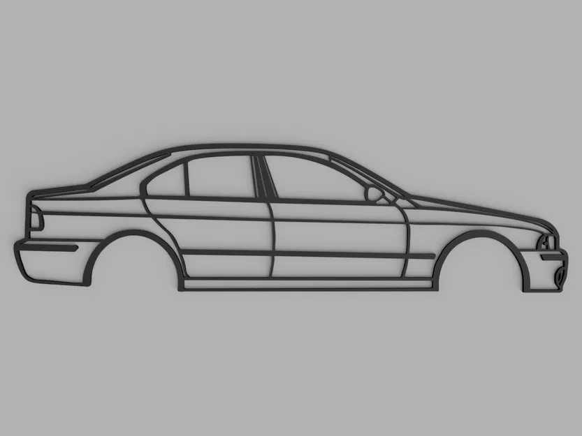 Tranh Tường BMW 5 Series E39 Silhouette - Image 1