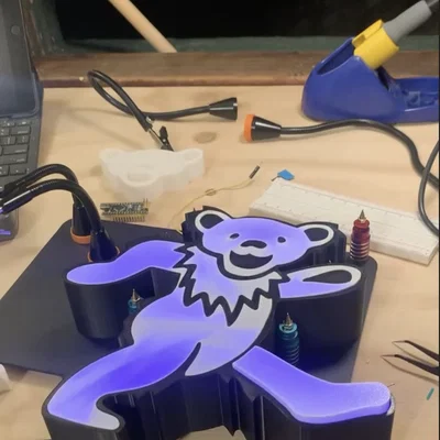 Hộp đèn Gấu Nhảy Grateful Dead