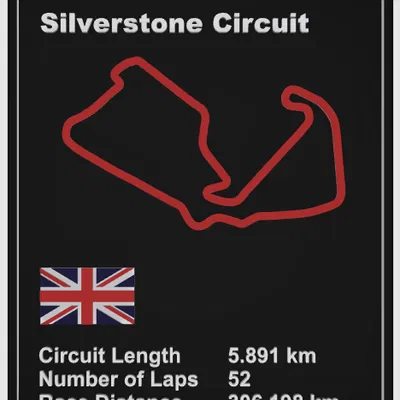 Tranh Dán Tường 3D Đường Đua Silverstone Formula 1 Có Độ Cao