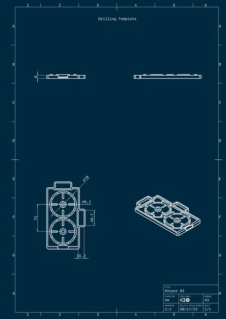 Khuôn khoan cho ổ cắm / hộp công tắc, 71mm (Bohrschablone) - Image 2