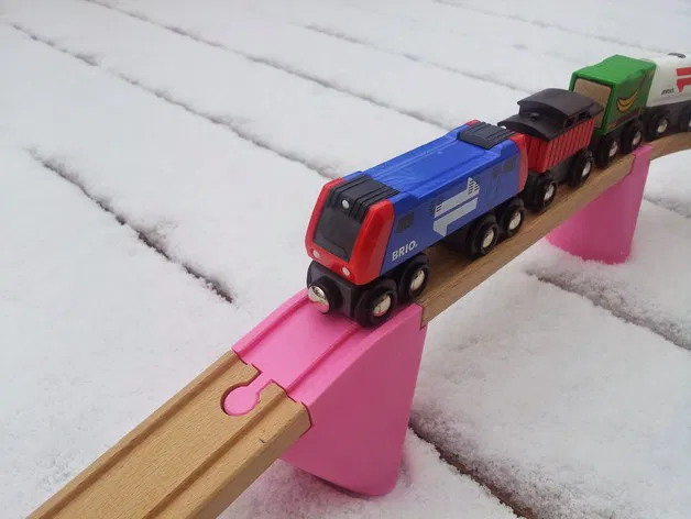 Cầu/Đường trên cao xe lửa đồ chơi bằng gỗ (dùng được với Brio, Ikea, Eichhorn, Bigjigs, Imaginarium...) - Image 4