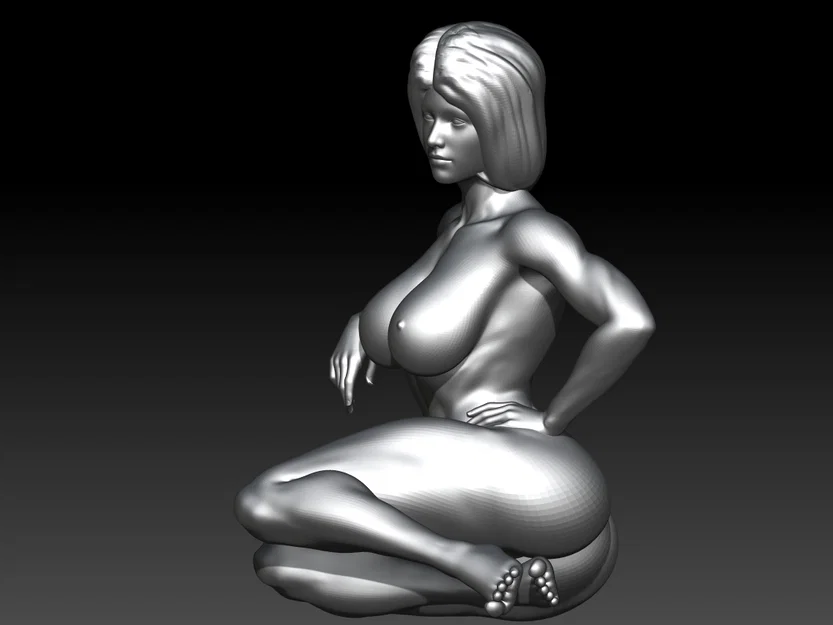 Mô hình 3D: Phụ nữ ngồi thư giãn - Image 2