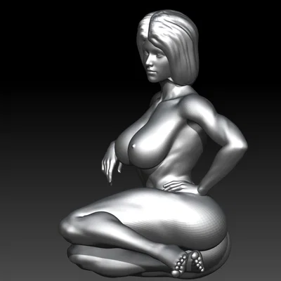 Mô hình 3D: Phụ nữ ngồi thư giãn