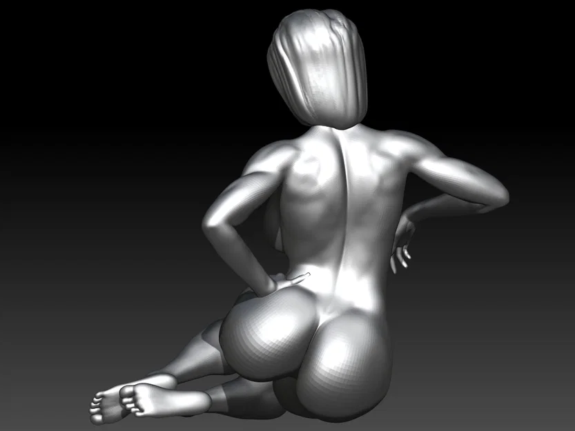 Mô hình 3D: Phụ nữ ngồi thư giãn - Image 3