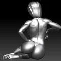 Mô hình 3D: Phụ nữ ngồi thư giãn - Thumbnail 3