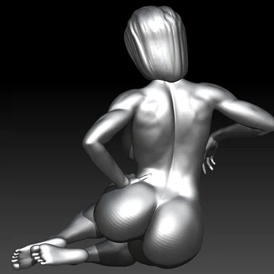 Mô hình 3D: Phụ nữ ngồi thư giãn