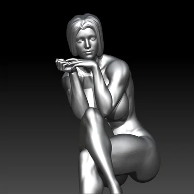 Mô hình 3D: Phụ Nữ Thư Giãn Ngồi