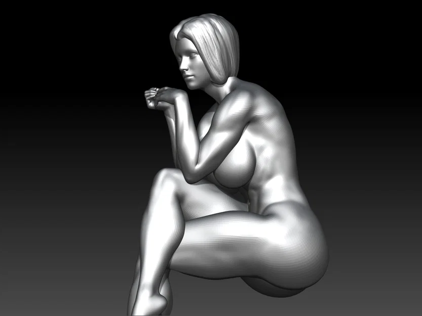 Mô hình 3D: Phụ Nữ Thư Giãn Ngồi - Image 4