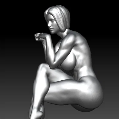 Mô hình 3D: Phụ Nữ Thư Giãn Ngồi