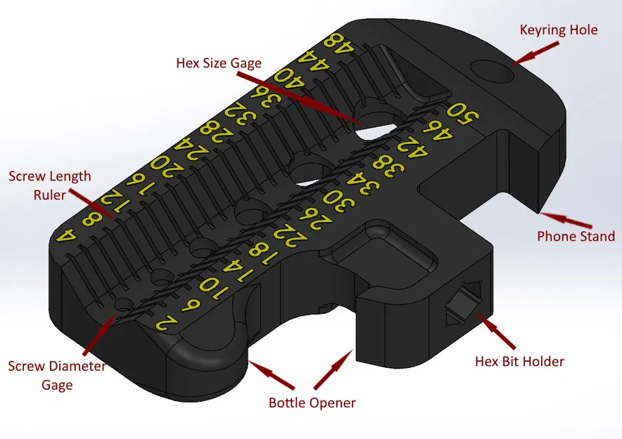Đồ đa năng móc khóa đo ốc vít - Image 2