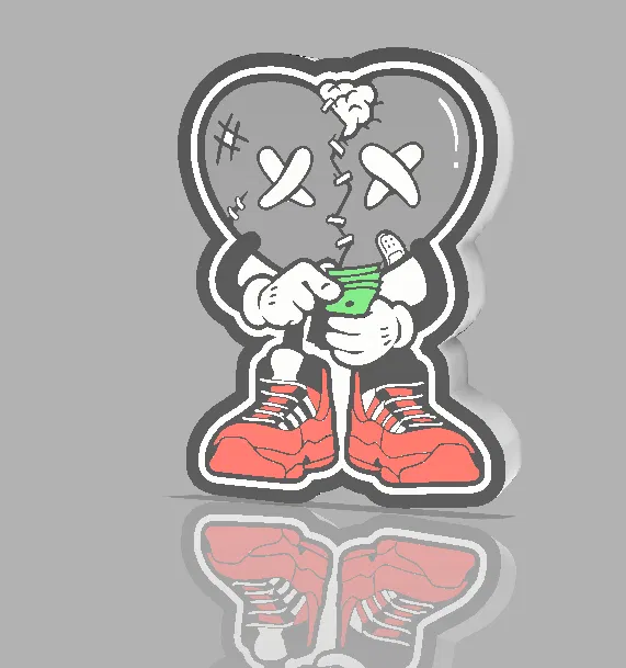 Trái Tim Tan Vỡ Màu Xám Cool - Image 1