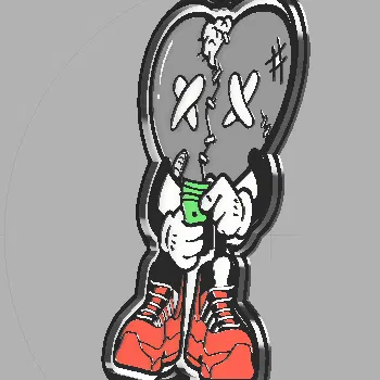 Trái Tim Tan Vỡ Màu Xám Cool