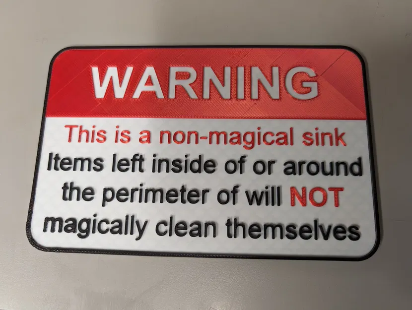 Biển Cảnh Báo Bồn Rửa Chén "Cà Khịa" (Đa Màu & Nổi) - Image 1