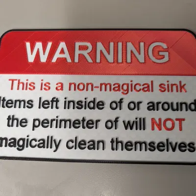 Biển Cảnh Báo Bồn Rửa Chén "Cà Khịa" (Đa Màu & Nổi)