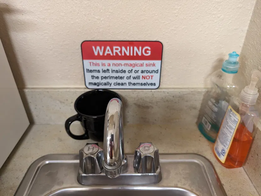 Biển Cảnh Báo Bồn Rửa Chén "Cà Khịa" (Đa Màu & Nổi) - Image 2