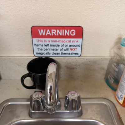 Biển Cảnh Báo Bồn Rửa Chén "Cà Khịa" (Đa Màu & Nổi)