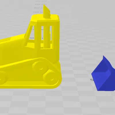 Mô Hình Xe Ủi Đất 3D