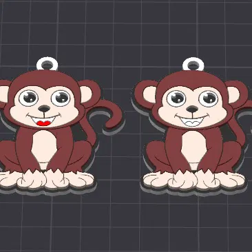 Móc khóa/mặt dây chuyền chú khỉ Martin dễ thương nhiều màu