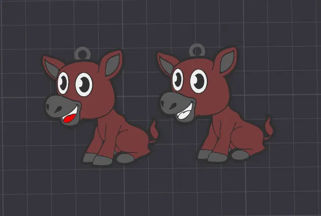 Móc khóa/Mặt dây chuyền hình chú lừa Dave dễ thương nhiều màu - Image 1