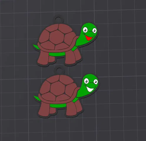 Móc khóa/Mặt dây chuyền rùa Timmy 7 sắc cầu vồng - Image 1