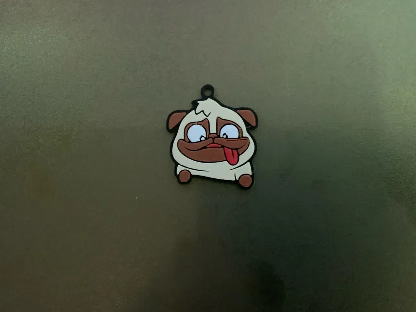 Móc khóa/mặt dây chuyền chú chó Pug Doug nhiều màu - Image 2