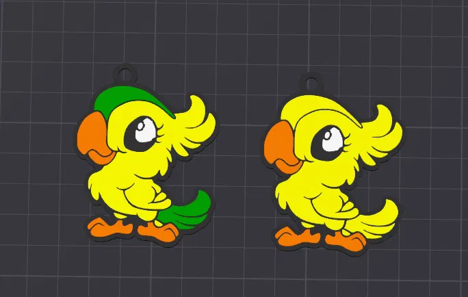 Móc khóa / Mặt dây chuyền hình vẹt Percy đa sắc màu - Image 1