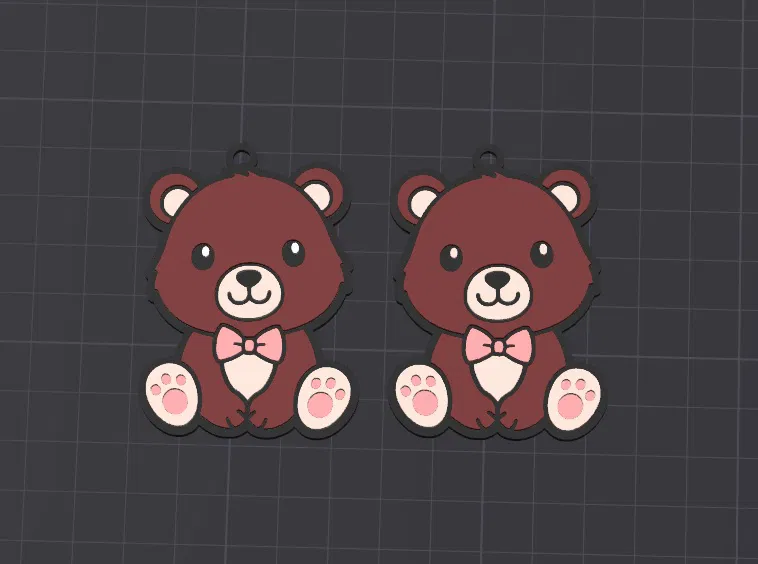 móc khóa / mặt dây chuyền gấu Clare dễ thương đa sắc - Image 1