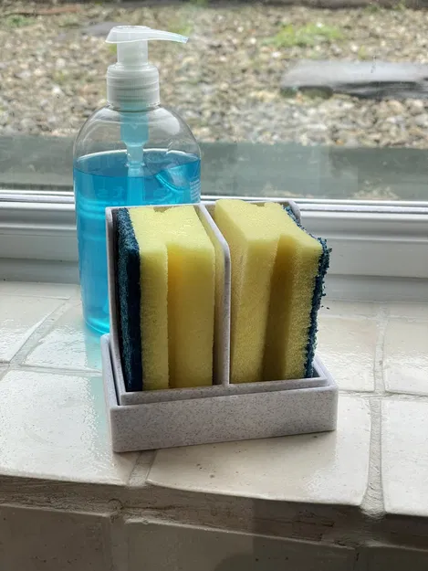 Đế và khay đựng cho hai miếng bọt biển rửa chén - Image 1