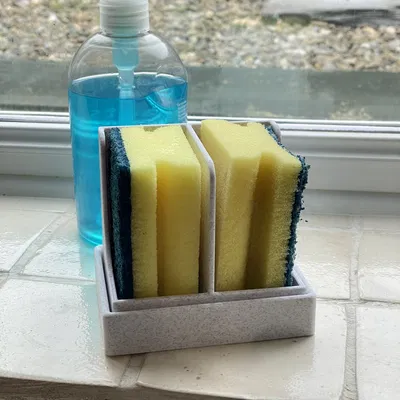 Đế và khay đựng cho hai miếng bọt biển rửa chén