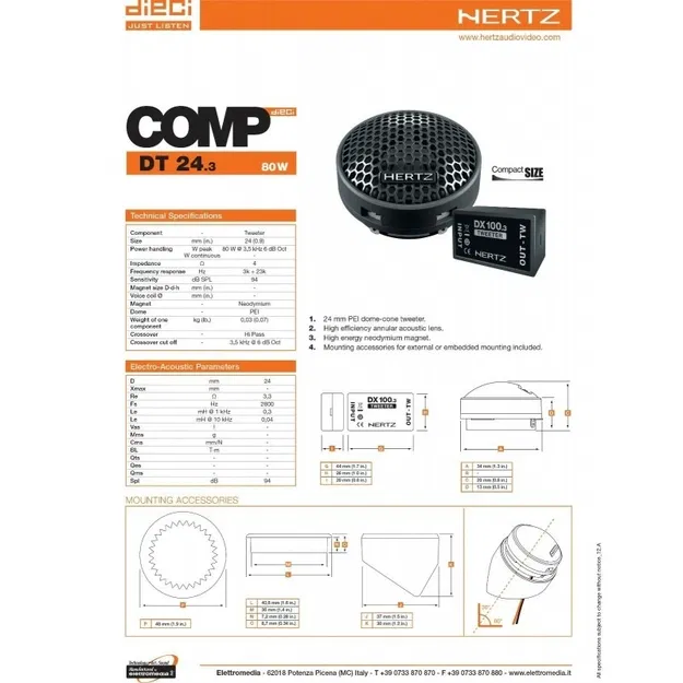 Chân đế loa Hertz cho xe hơi - Image 1