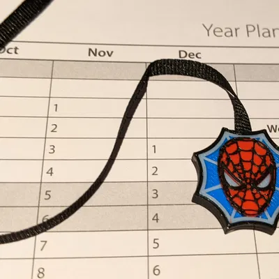 Kẹp Sách/Dấu Trang/Dây Buộc Sổ/Đuôi Dây Da Spiderman