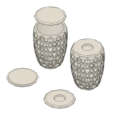 Bình đựng tro cốt tùy chỉnh, có thể thay đổi kích thước để in.