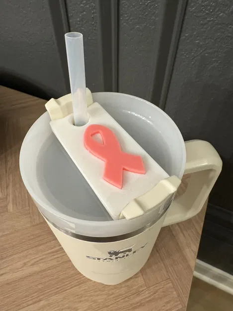 Tấm Tên Ly Stanley Hình Ruy Băng Nhận Thức Ung Thư - Image 1