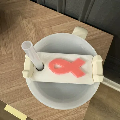 Tấm Tên Ly Stanley Hình Ruy Băng Nhận Thức Ung Thư