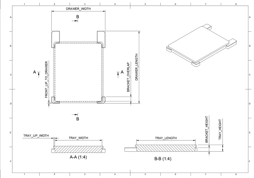 Pát Giữ Ổn Định Khay Đựng Đồ Ngăn Kéo - Tùy Chỉnh Theo Thông Số - Image 2