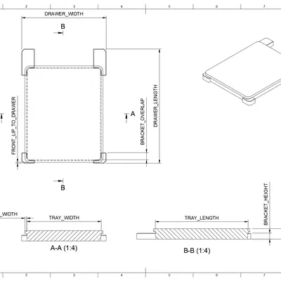 Pát Giữ Ổn Định Khay Đựng Đồ Ngăn Kéo - Tùy Chỉnh Theo Thông Số