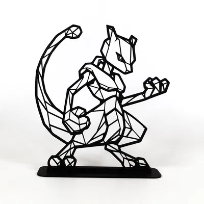 Mewtwo Hình Học Low Poly